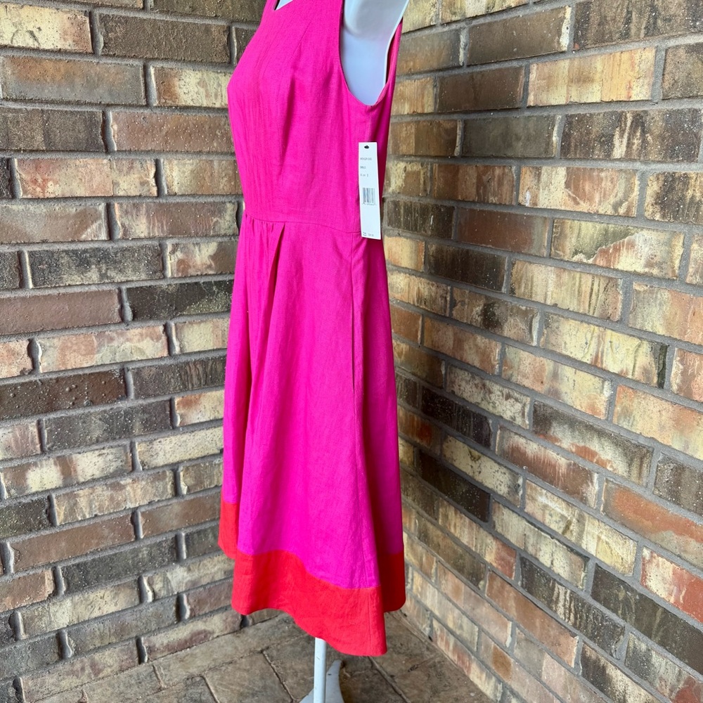 Studio 148 by Lafayette New York; Linen dress; Size 2; pink/red - Picture 4 of 12
